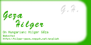 geza hilger business card
