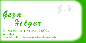 geza hilger business card